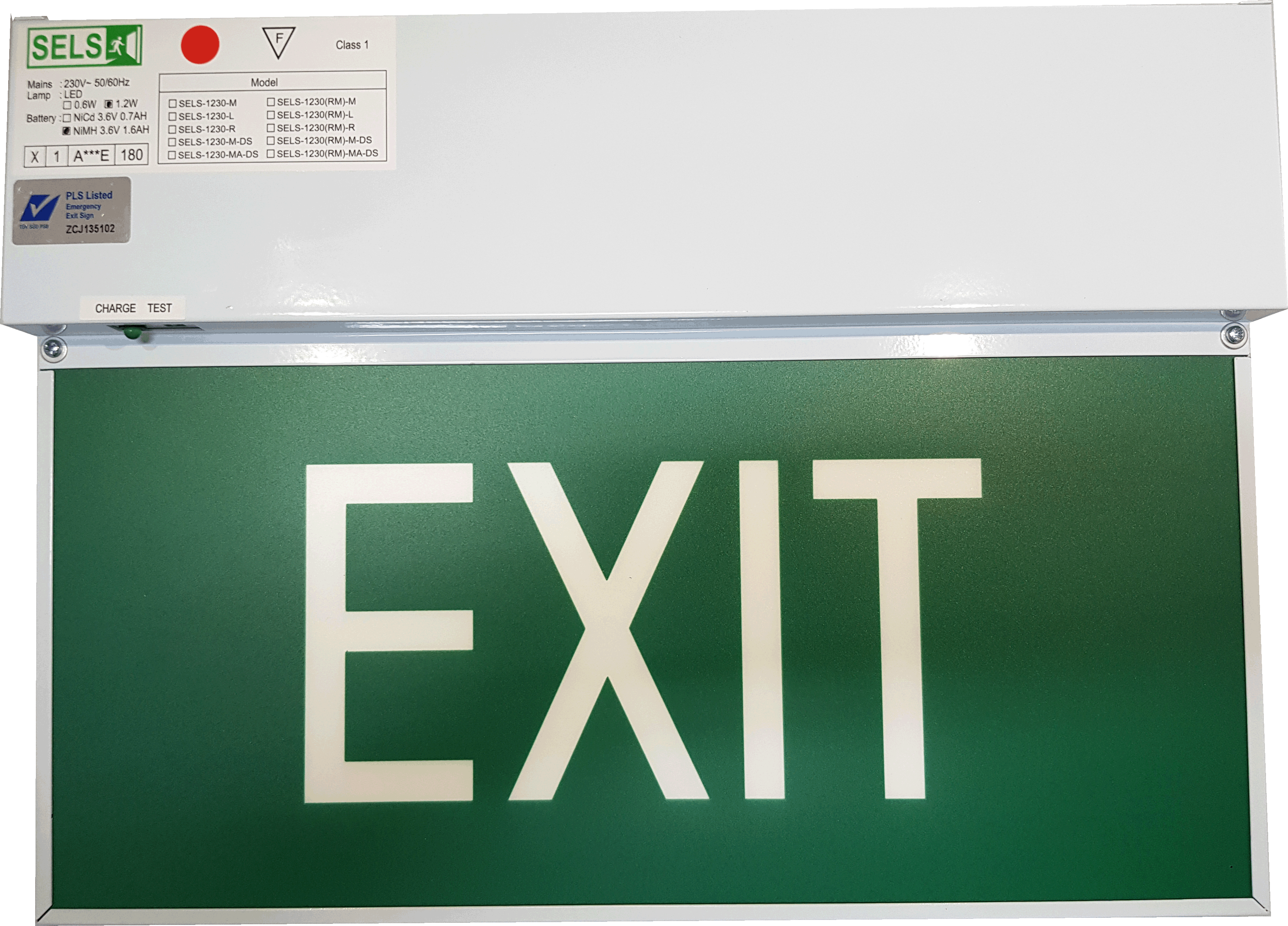 Exit Sign, SELS-1230, Emergency Exit Sign, LED Exit Sign, Single Side Exit Sign